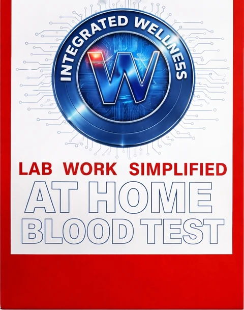 Integrated Wellness at-home blood test box with the full logo